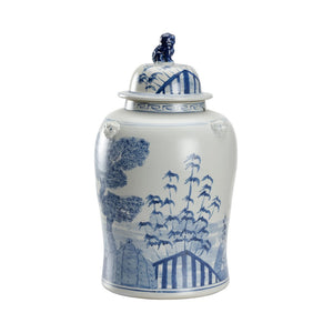 Song Bird Ginger Jar Blue, White/Cream 385834 Chelsea House