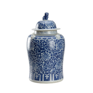 Chelsea House Song Blossom Ginger Jar - Large 18.5" Blue-And-White Chinoiserie Ceramic Vase, Timeless Accent Piece 385835