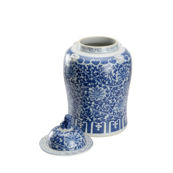 Chelsea House Song Blossom Ginger Jar - Large 18.5" Blue-And-White Chinoiserie Ceramic Vase, Timeless Accent Piece 385835