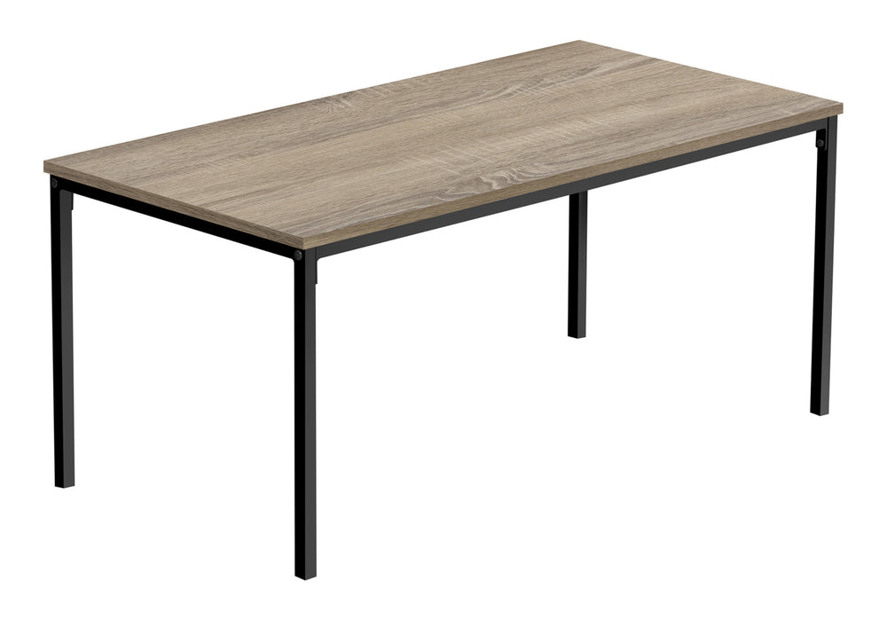 English Elm Coffee Table, Contemporary Design With Dark Taupe Finish & Sturdy Black Metal Legs For Modern Spaces B2710P219436