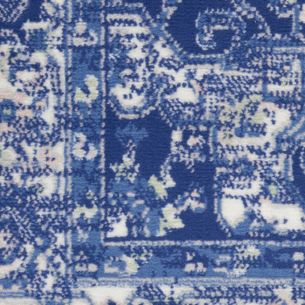 HomeRoots 6' Elegant Blue and Gray Floral Area Rug - Durable, Stain-Resistant Design for High-Traffic Spaces 6' X 9' 385840