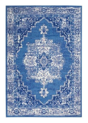 Homeroots 6' X 9' Navy Blue Floral Dhurrie Area Rug Navy Polypropylene 385840