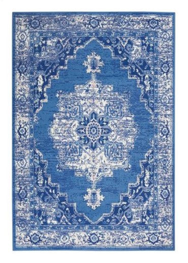 Homeroots 6' X 9' Navy Blue Floral Dhurrie Area Rug Navy Polypropylene 385840