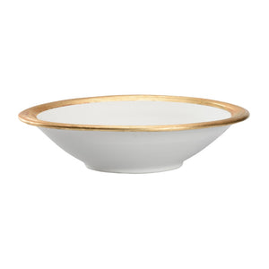 Chelsea House Terrazza Handcrafted Italian Ceramic Bowl With White Glaze And Gold-Leaf Rim — Elegant Centerpiece 385842