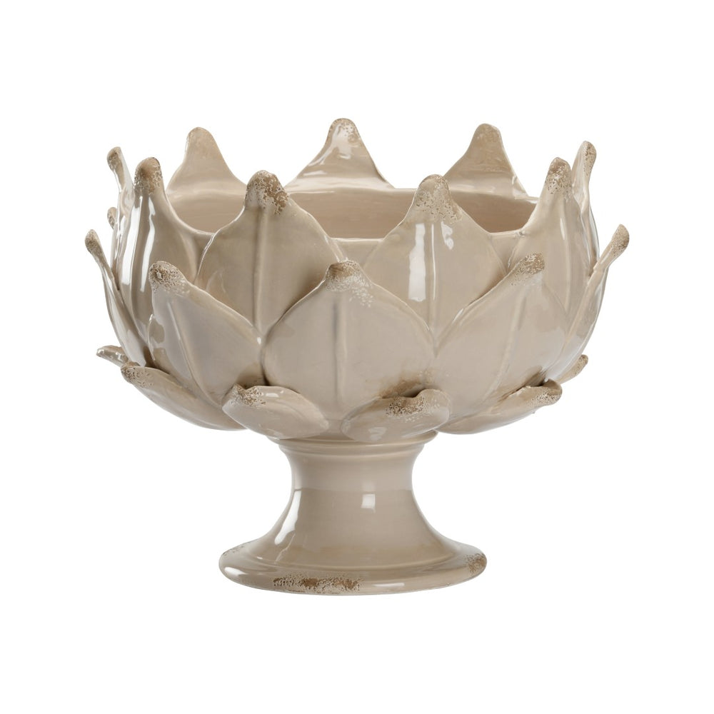 Chelsea House Leaf Sculptural Vase Coffee — Glazed Porcelain Artichoke Design, 12"H X 14.5"W, Textured Centerpiece 385847