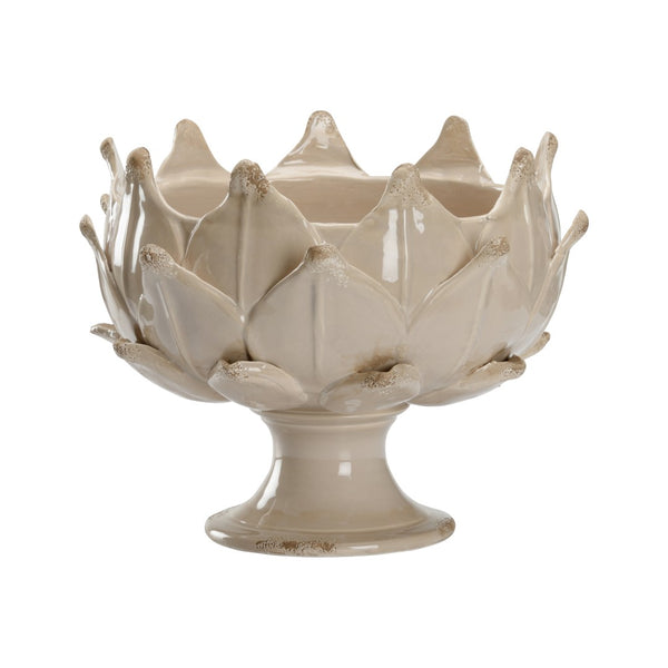 Chelsea House Leaf Sculptural Vase Coffee — Glazed Porcelain Artichoke Design, 12"H X 14.5"W, Textured Centerpiece 385847