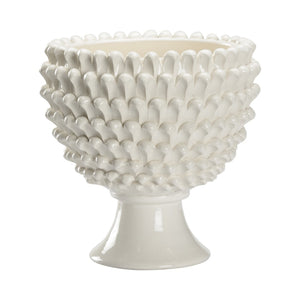 Flowered Footed Vase White/Cream 385849 Chelsea House