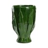 Chelsea House Umbria Hand-Thrown Green Footed Vase With Glossy Leaf Motif — Italian Ceramic Accent, 14"H 385850