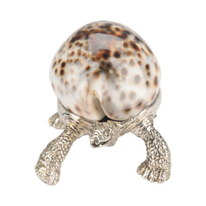Chelsea House Turtle Silver-Plated Jade Shell Paperweight — Realistic Sculpted Figurine, Desk Accent, 2.5"X3.5" 385855