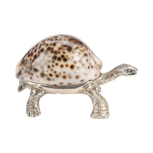 Chelsea House Turtle Silver-Plated Jade Shell Paperweight — Realistic Sculpted Figurine, Desk Accent, 2.5"X3.5" 385855