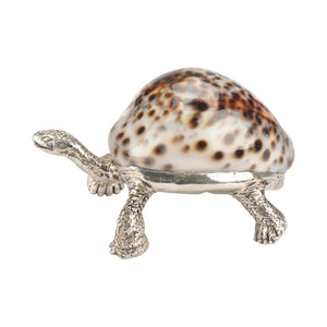 Chelsea House Turtle Silver-Plated Jade Shell Paperweight — Realistic Sculpted Figurine, Desk Accent, 2.5"X3.5" 385855