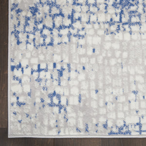 HomeRoots 6' Blue and Gray Geometric Area Rug - Modern Design for Living Spaces, Durable and Stylish Home Accent 6' X 9' 385855