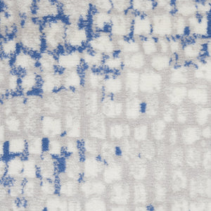 HomeRoots 6' Blue and Gray Geometric Area Rug - Modern Design for Living Spaces, Durable and Stylish Home Accent 6' X 9' 385855