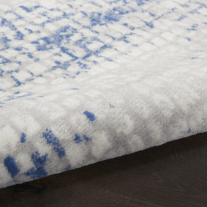 HomeRoots 6' Blue and Gray Geometric Area Rug - Modern Design for Living Spaces, Durable and Stylish Home Accent 6' X 9' 385855