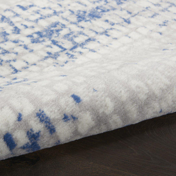 HomeRoots 6' Blue and Gray Geometric Area Rug - Modern Design for Living Spaces, Durable and Stylish Home Accent 6' X 9' 385855