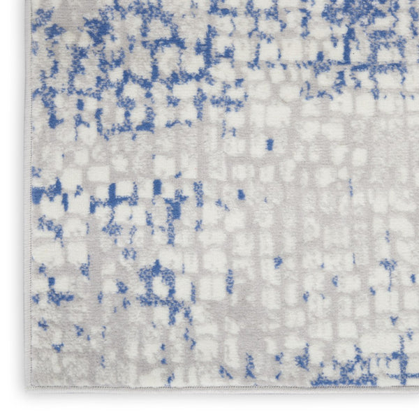 HomeRoots 6' Blue and Gray Geometric Area Rug - Modern Design for Living Spaces, Durable and Stylish Home Accent 6' X 9' 385855