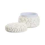 Round White Shell Box White/Cream 385859 Chelsea House