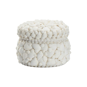 Round White Shell Box White/Cream 385859 Chelsea House