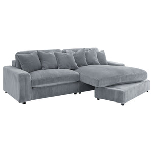 English Elm Marcus Fog Modular Reversible Sectional Sofa with Pillows – Terracotta Fog Upholstery, Track Arms, Ottoman Lounge B062S01211