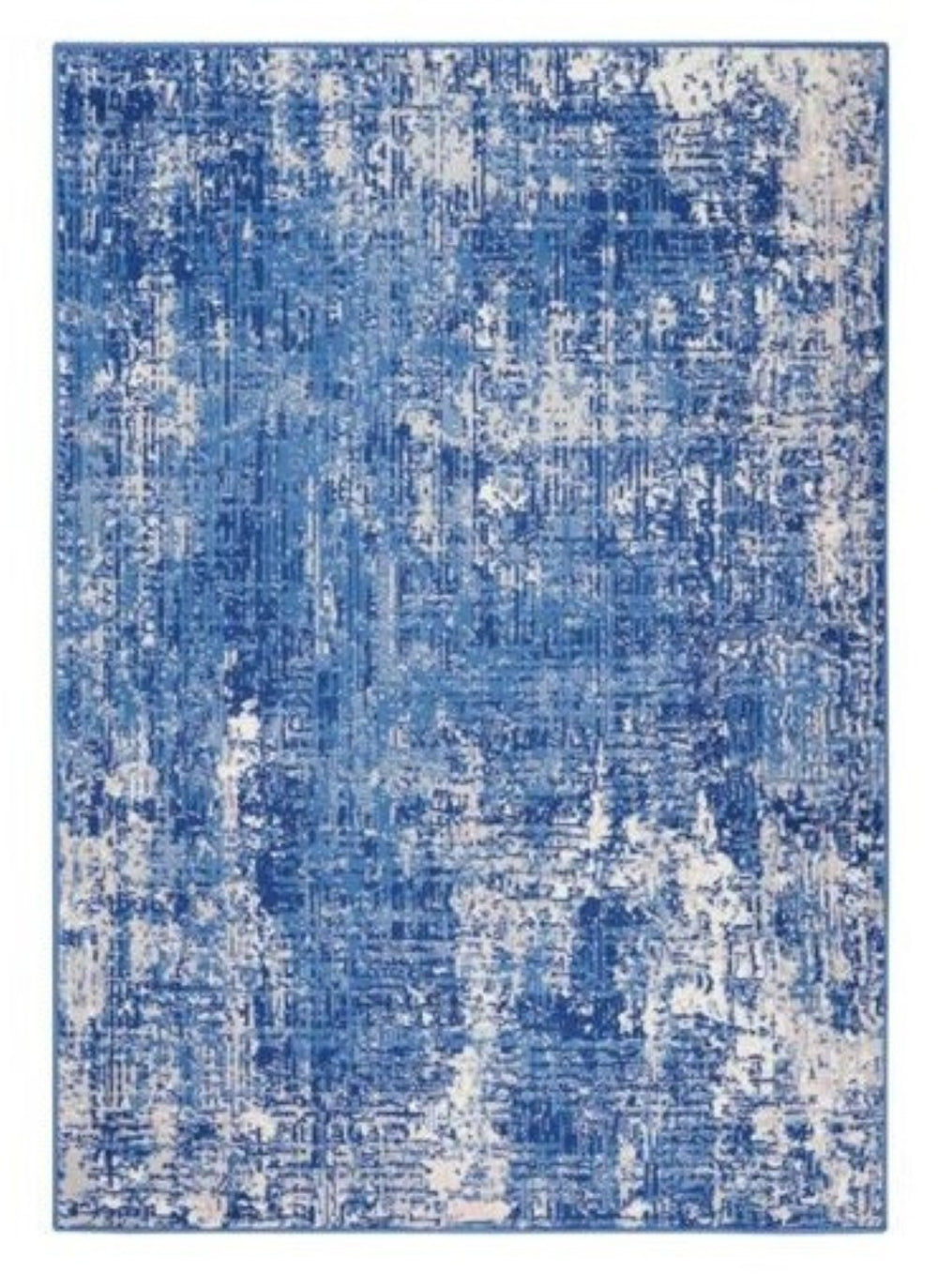 HomeRoots 6' Blue and Ivory Abstract Distressed Area Rug - Contemporary Design for Stylish Living Spaces 6' X 9' 385861