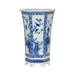 Meiling Song Bird Vase Blue, White/Cream 385861 Chelsea House