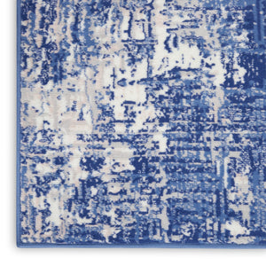 HomeRoots 6' Blue and Ivory Abstract Distressed Area Rug - Contemporary Design for Stylish Living Spaces 6' X 9' 385861