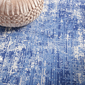 HomeRoots 6' Blue and Ivory Abstract Distressed Area Rug - Contemporary Design for Stylish Living Spaces 6' X 9' 385861