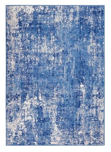 Homeroots 6' X 9' Blue And Ivory Abstract Dhurrie Area Rug  Polypropylene 385861