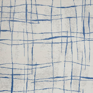HomeRoots 6' Modern Ivory and Blue Geometric Distressed Area Rug for Stylish Living Spaces and Warmth 6?x9? 385864