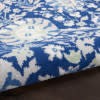 Homeroots 6' X 9' Navy Blue Floral Dhurrie Area Rug  Polypropylene 385867