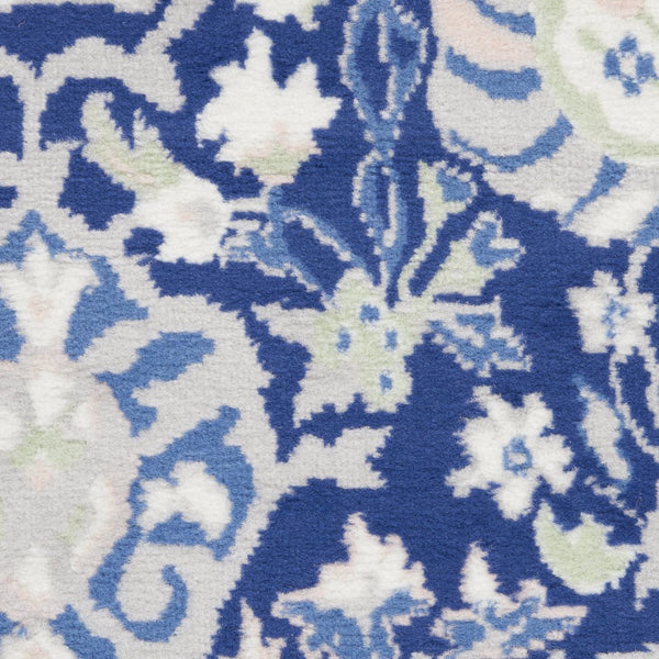 HomeRoots 6' Blue and Ivory Floral Area Rug - Timeless Elegance for Living Rooms, Bedrooms, and Dining Areas 6' X 9' 385867