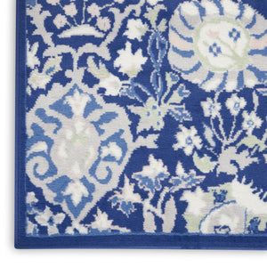 HomeRoots 6' Blue and Ivory Floral Area Rug - Timeless Elegance for Living Rooms, Bedrooms, and Dining Areas 6' X 9' 385867