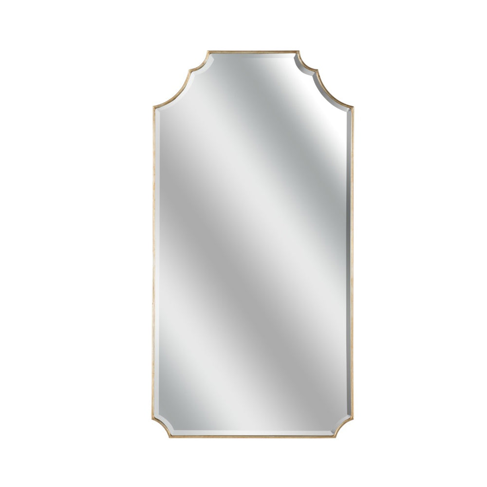 Chelsea House Brighton Scalloped Wall Mirror 42"X22" — Antique Silver Leaf, Beveled Edges & Designer Jamie Merida Elegance 385871