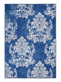 Homeroots 6' X 9' Blue And Ivory Floral Dhurrie Area Rug Navy Ivory Polypropylene 385873