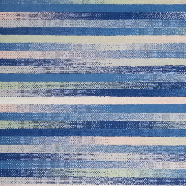 Homeroots 5' X 7' Blue And White Striped Dhurrie Area Rug  Polypropylene 385875
