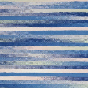 Homeroots 6' X 9' Blue And White Striped Dhurrie Area Rug  Polypropylene 385876