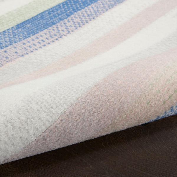 Homeroots 5' X 7' Navy Blue Striped Dhurrie Area Rug  Polypropylene 385878