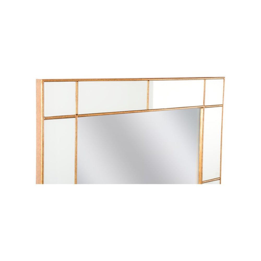 Chelsea House Herman Antiqued Wooden Mirror By Lisa Kahn — 54"X30" Creamy-White Reversed Glass With Gold Accents 385879