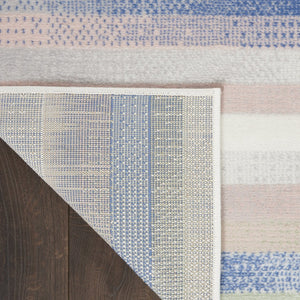 HomeRoots 6' Striped Distressed Area Rug in Ivory, Blue & Green | Cozy, Durable & Easy-Care Home Decor Essential 385879