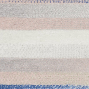 HomeRoots 6' Striped Distressed Area Rug in Ivory, Blue & Green | Cozy, Durable & Easy-Care Home Decor Essential 385879
