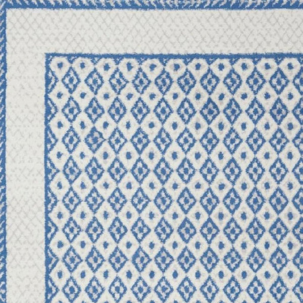 HomeRoots 6' Contemporary Ivory and Blue Geometric Area Rug - Stylish, Durable, and Perfect for Any Room 6' X 9' 385882