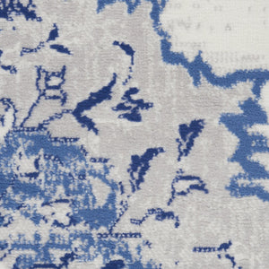 HomeRoots 6' Elegant Ivory and Blue Floral Area Rug - Timeless Design for Living Rooms and Bedrooms 6' X 9' 385888