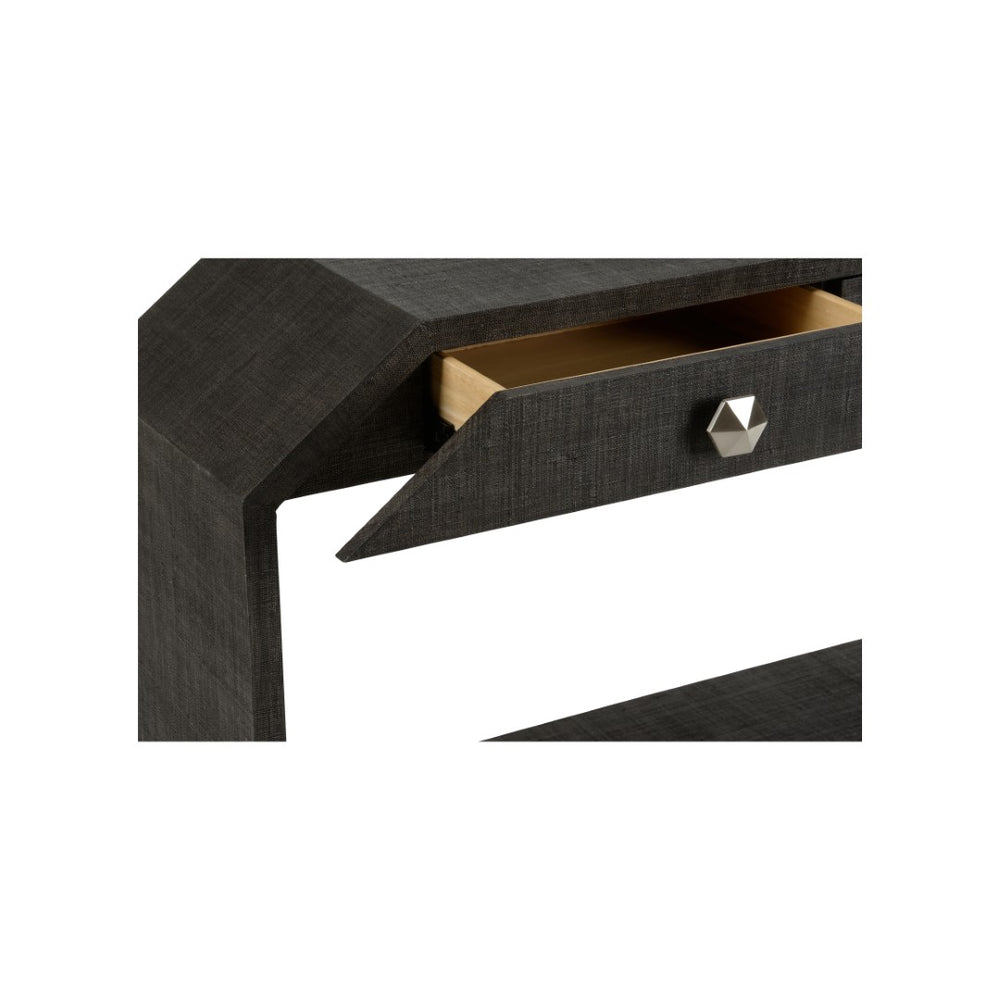 Chelsea House Bend 2-Drawer Console Table In Black — Sleek 51.5" Hallway Organizer With Matte Finish & Hidden Storage 385891