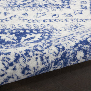 HomeRoots 6' Ivory and Blue Geometric Distressed Area Rug – Modern Design for Timeless Appeal in Any Room 6' X 9' 385891