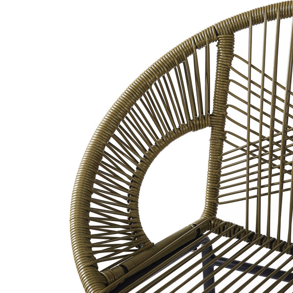 English Elm Christopher Knight Home® - Ferrara Outdoor Faux Wicker Barstool Set of 2 — Ergonomic PE Rattan Seating with Iron Frame, Durable Green N775P266222G