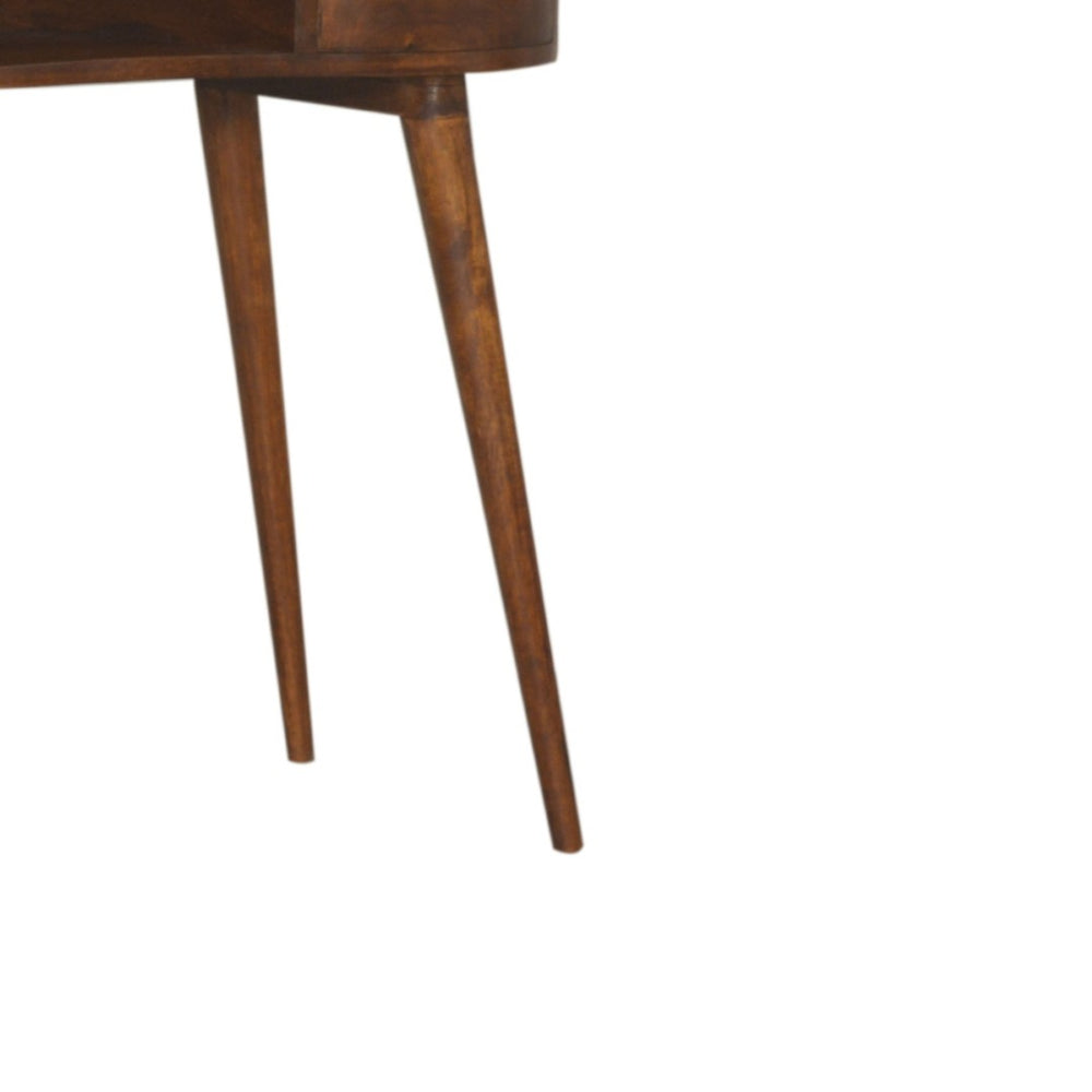 English Elm Solid Wood Chestnut Writing Desk – Handcrafted Mango Wood, Nordic Design, 1 Drawer & Open Slot Storage B182P279287-GIGA