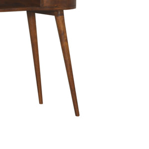 English Elm Solid Wood Chestnut Writing Desk – Handcrafted Mango Wood, Nordic Design, 1 Drawer & Open Slot Storage B182P279287-GIGA