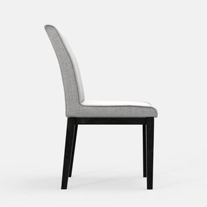 Alpine Furniture Cove Channel-Stitched Upholstered Dining Chairs Set Of 2 — Gray Fabric, Solid Rubberwood Frame, 18.5"W Vintage Black 3859-02