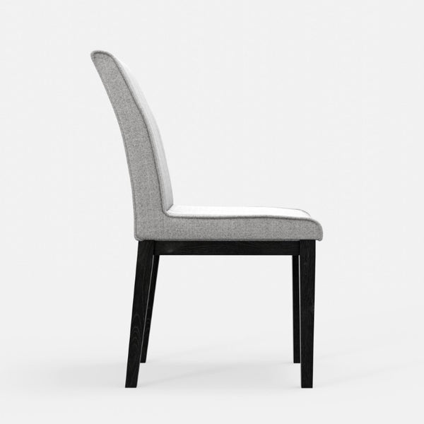 Alpine Furniture Cove Channel-Stitched Upholstered Dining Chairs Set Of 2 — Gray Fabric, Solid Rubberwood Frame, 18.5"W Vintage Black 3859-02