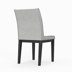 Alpine Furniture Cove Channel-Stitched Upholstered Dining Chairs Set Of 2 — Gray Fabric, Solid Rubberwood Frame, 18.5"W Vintage Black 3859-02